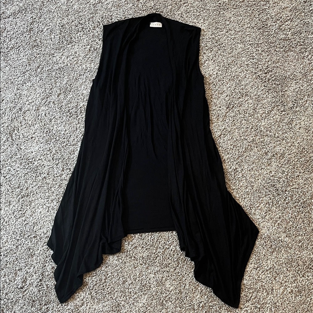 Luxe Black Open Front Cardigan